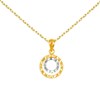 Collier Or Jaune et Blanc - Motif Cercles - vue V1