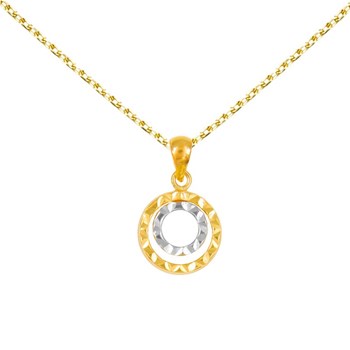 Yellow and White Gold Necklace - Circles motif
