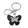 Porte-clés 2 papillons bijou de sac avec mousqueton et anneau argenté - vue V1
