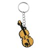 Porte-clés violon instrument de musique en silicone argenté - vue V1
