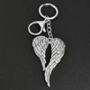 Porte-clés 2 ailes d'ange bijou de sac avec mousqueton et anneau argenté - vue V4