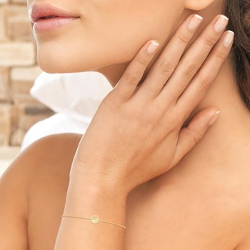 Bracelet soleil personnifié visage souriant Plaqué OR 750 3 microns