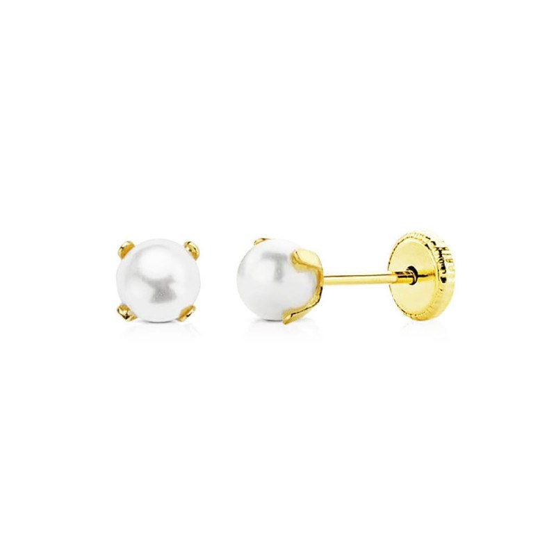 Boucles d'Oreilles Or 18 Carats 750/000 Jaune - Perles de Culture