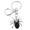 Porte-clés araignée perle noire bijou de sac avec mousqueton et anneau argenté - vue V1