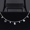 Collier porte bonheur chance coeur trèfle fer à cheval et oxydes de zirconiums Argent 925 Rhodié - vue V4