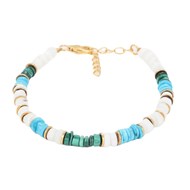 Bracelet 'Yaretzi' Opale blanche, Malachite et Turquoise