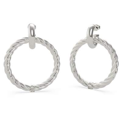 Boucles D'oreilles Guess UBE82073 - Argentées, Acier, Dimensions 5cm X 1.5cm, Neuves