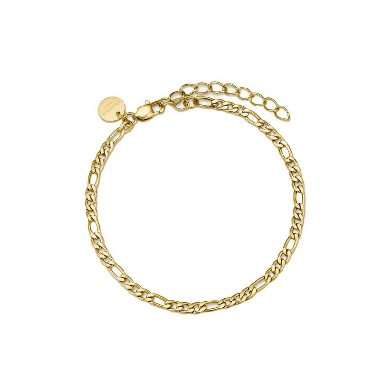 Bracelet Rosefield ' Figaro Chain Bracelet Gold' - JBFCG-J532 - vue 3