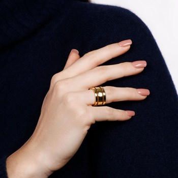 Bague Pierre Lannier 'Echo' Acier Doré - BJ10A7203