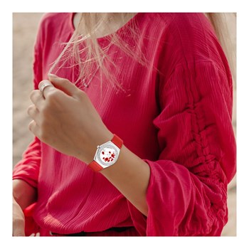 Alysson Poppy horloge met draaiend uurwerk SC Crystal versierd met fonkelende kristallen