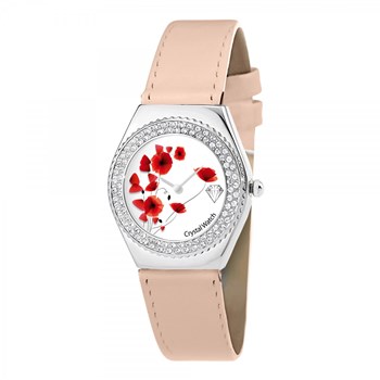 Alysson Poppy horloge met draaiend uurwerk SC Crystal versierd met fonkelende kristallen