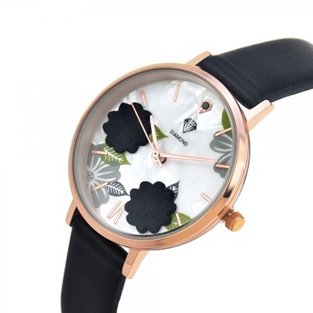 Anissa SC Crystal horloge bezet met een echte zwarte diamant