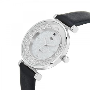 Elegant Héléna SC Crystal horloge bezet met een echte zwarte diamant