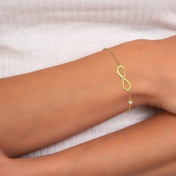 Infinite bracelet by SC Bohème adorned with a sparkling crystal