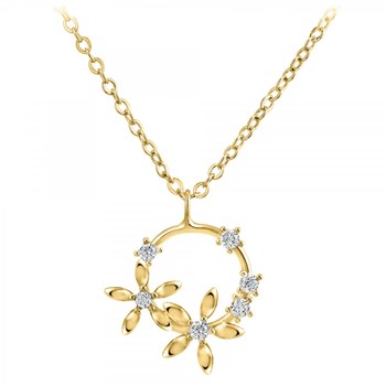 Collier fleurs par SC Bohème orné de Zirconium