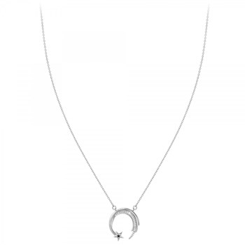 Collier Etoile Filante SC Crystal orné d'un véritable diamant noir