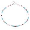 Collier Perles Heishi Turquoise Jaspe Rouge Paysage Et Blanc - vue V1