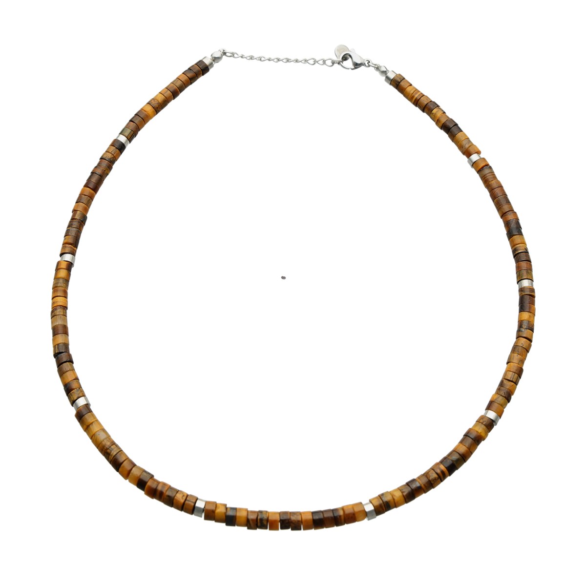 Collier Chakra Perles Heishi Oeil De Tigre-38 cm