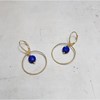 Boucles d'Oreilles Krahô Lapis-Lazuli Argent 925 Doré - vue V3