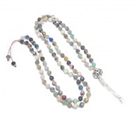 Sautoir Mala Multicolore Pierres Naturelles Argent 925