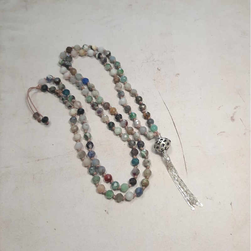 Sautoir Mala Multicolore Pierres Naturelles Argent 925 - vue 4