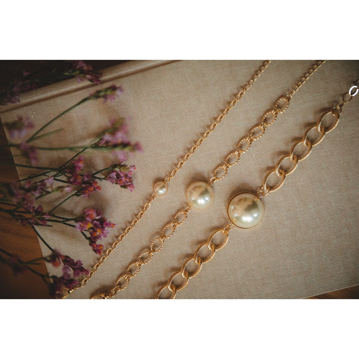 mini bracelet perle doré à l'or fin - NÉLYA - vue 4