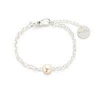 Mini bracelet perle  plaqué argent - NÉLYA