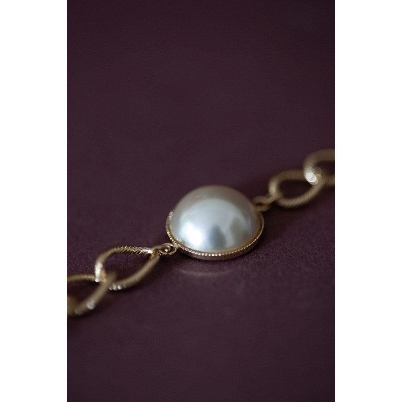 maxi bracelet perle doré à l'or fin - NÉLYA - vue 3