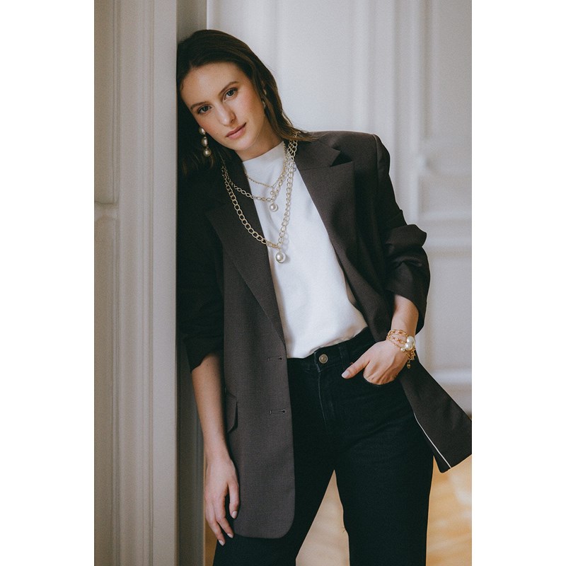 collier perle doré à l'or fin - NÉLYA - vue 5