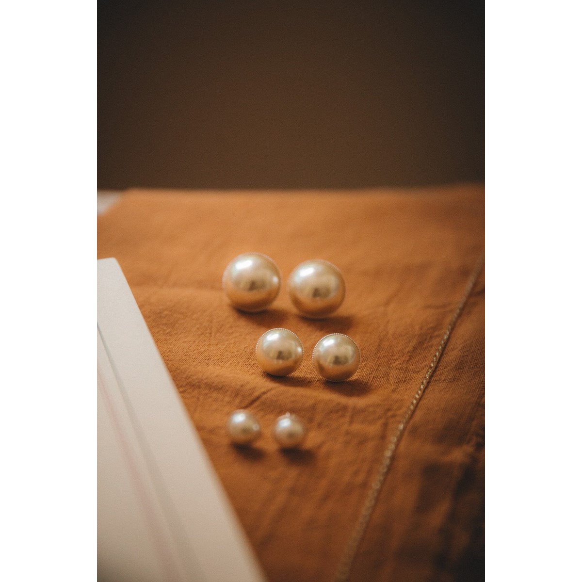 boucles d'oreilles puces perles plaqué argent - NÉLYA - vue 5