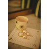 boucles d'oreilles puces pendantes perles doré à l'or fin - NÉLYA - vue V3