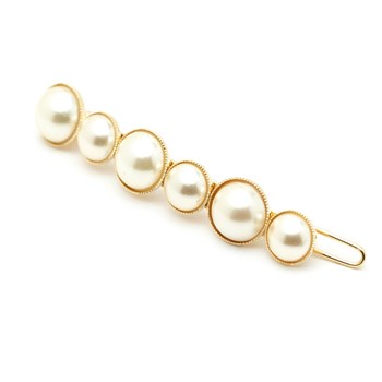 Mini barrette perles doré à l'or fin - NÉLYA