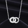 Collier 2 anneaux enlacés oxydes de zirconiums Argent 925 Rhodié - vue V4