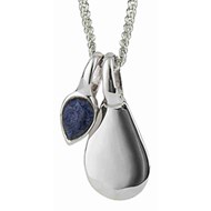 Collier lapis lazuli plaqué platine de septembre en argent 925