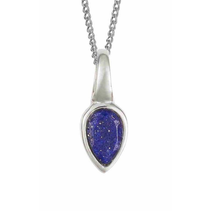 Collier lapis lazuli plaqué platine de septembre en argent 925