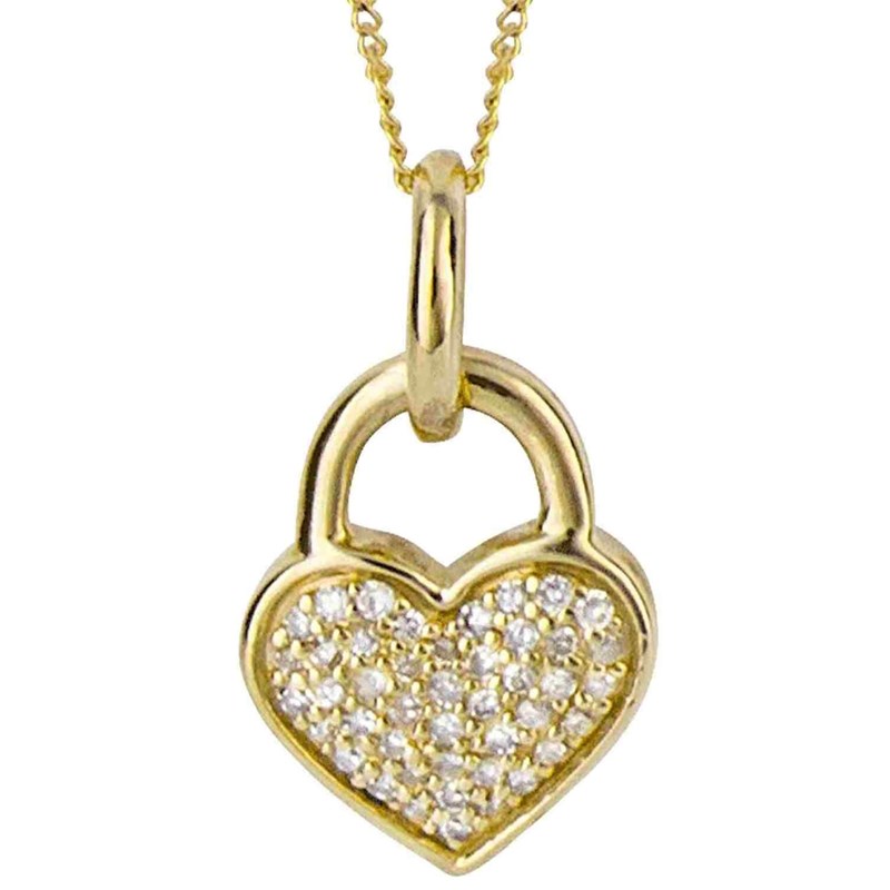 Collier coeur en diamant sur or 375