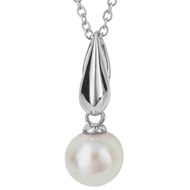 Collier perle sur or blanc 375