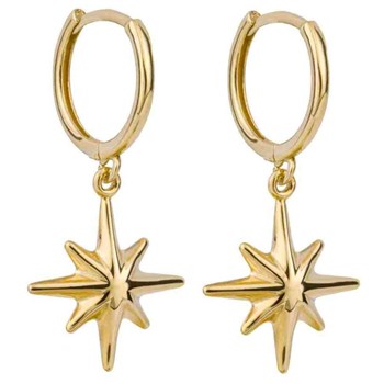 Boucle d'oreille étoile en or 375