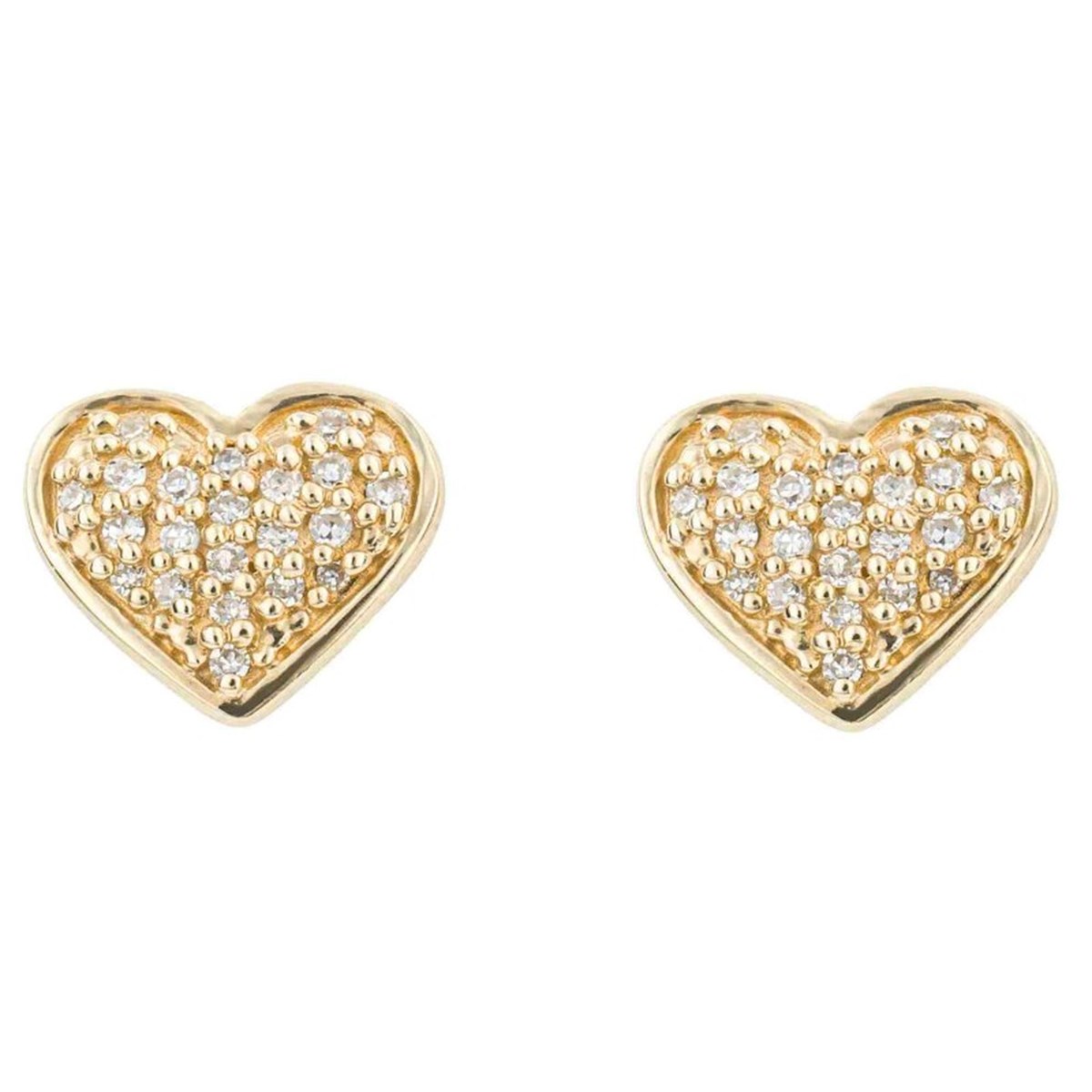 Boucle d'oreille coeur diamant sur or 375