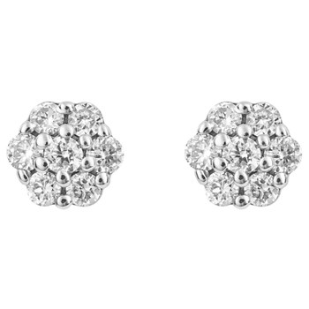 Boucle d'oreille diamant sur Or blanc 375