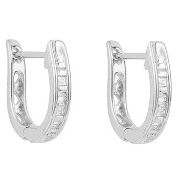 Boucle d'oreille diamant en or blanc 375