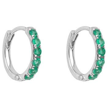 Boucle d'oreille émeraude en or blanc 375