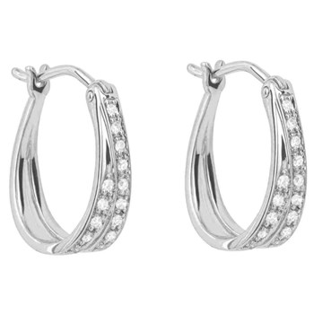 Boucle d'oreille diamant sur or blanc 375