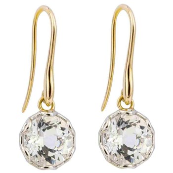 Boucle d'oreille topaze blanc en or 375