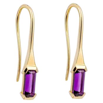 Boucle d'oreille améthyste en or 375
