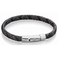 Bracelet cuir de vachette véritable en acier inoxydable