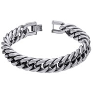 Bracelet couleur argent en acier inoxydable