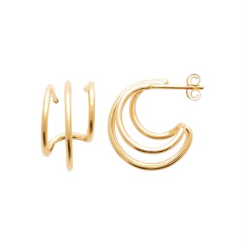 Boucles d'oreilles 3 anneaux Plaqué OR 750 3 microns