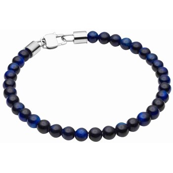 Bracelet oeil du tigre plaqué or en acier inoxydable