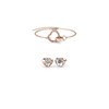 Parure Simply Love Locked Heart - Or Rosé et Cristal - vue V1